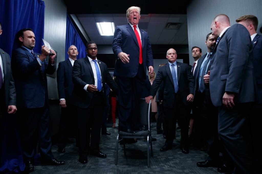 Republican presidential candidate Donald Trump speaks to an overflow crowd during a campaign rally, Tuesday, Sept. 6, 2016, in Greenville, N.C. (AP Photo/Evan Vucci)